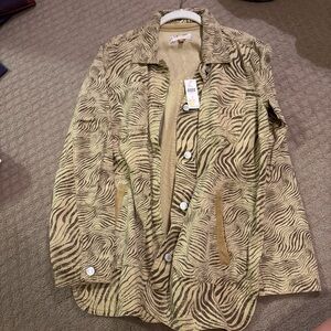 Pilcro Zebra Print Blazer in Tan and Black